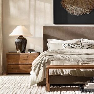 Restoration Hardware Stone Washed Cotton Linen King Duvet Cover Graphite